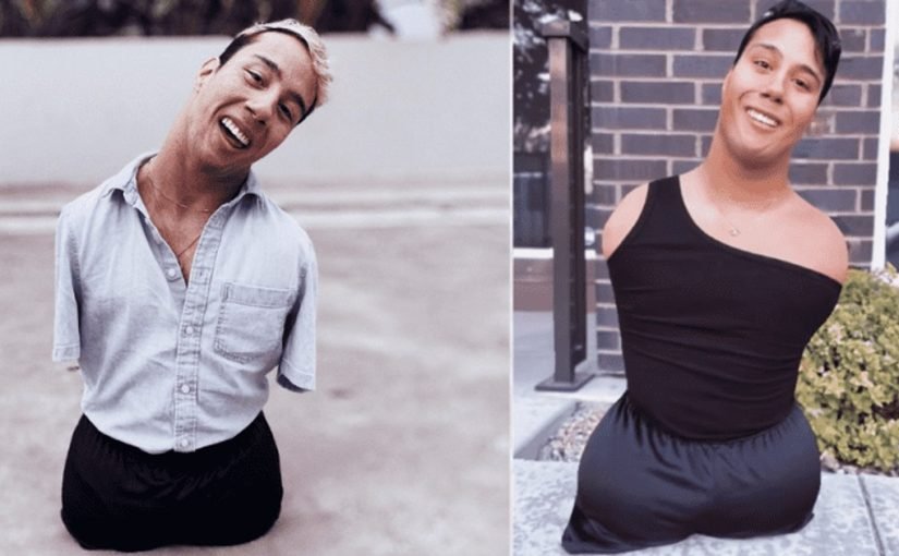 A man without arms and legs, abandoned as a baby, inspires millions with his makeup videos ➤ haberion.com