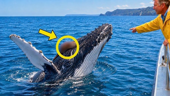 Balena cu cocoașă continuă să urmărească barca, apoi observă asta! ➤ haberion.com