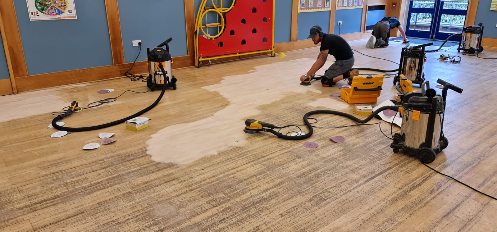 Workers noticed a strange bulge in the gym floor—after opening it up, they had to call 911