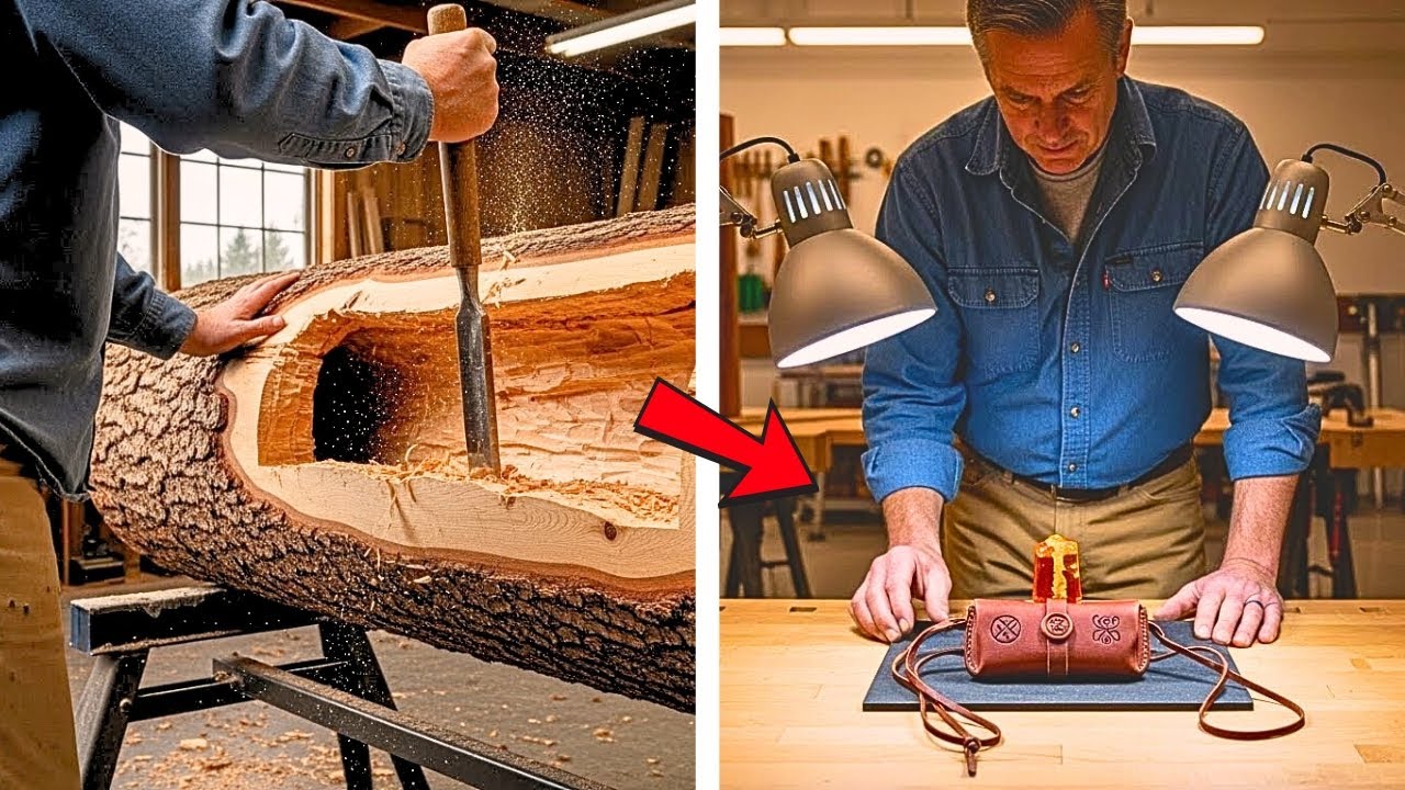 Un sculpteur sur bois découvre une bourse en cuir cachée dans une bille de bois, l&rsquo;ouvre et se met à pleurer