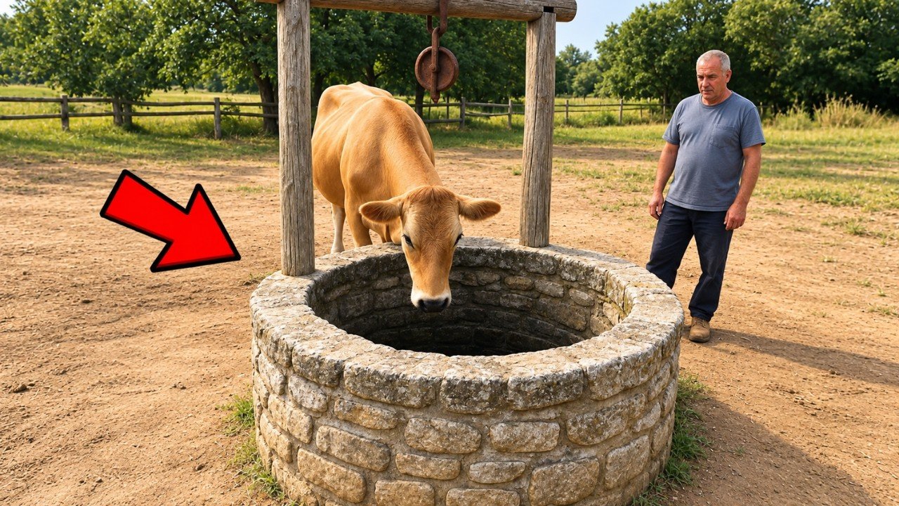Vaca fermierului privea mereu în fântână; instinctul i-a spus să investigheze… ➤ haberion.com